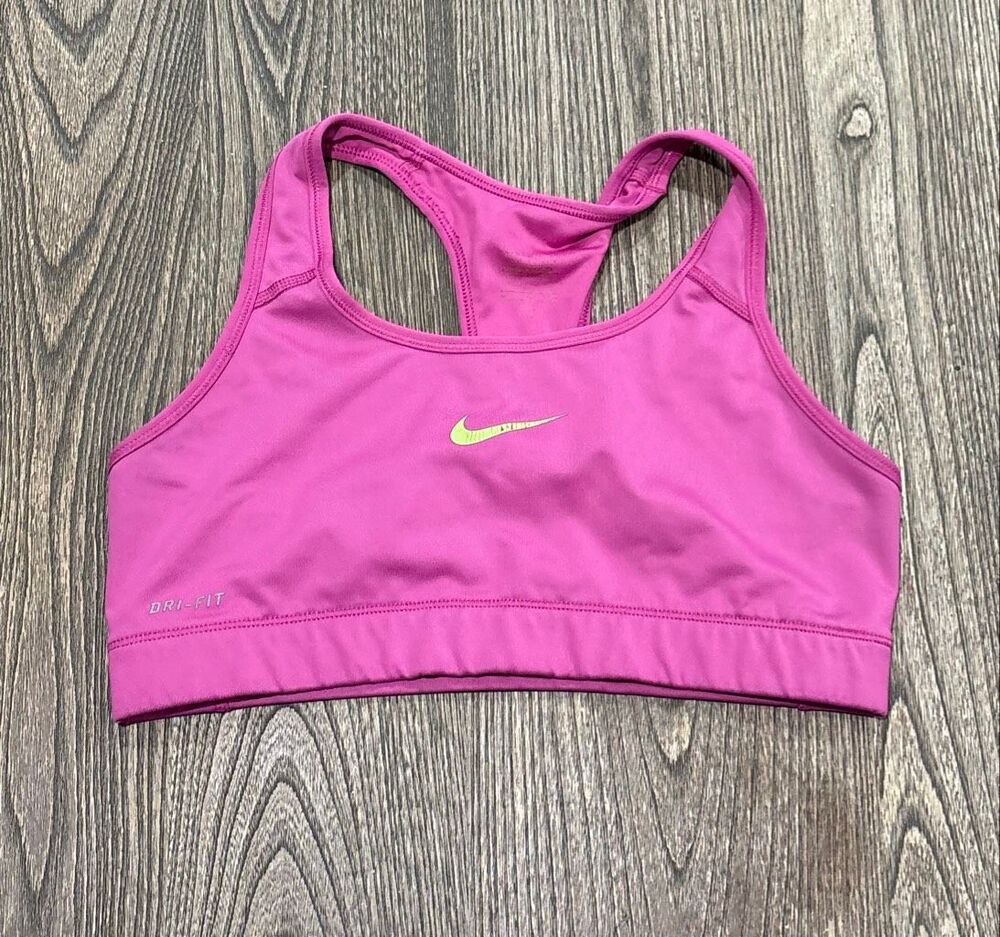 Nike Pro Women's Dri-Fit Racerback Activewear Gym Sports Bra Pink Size Medium